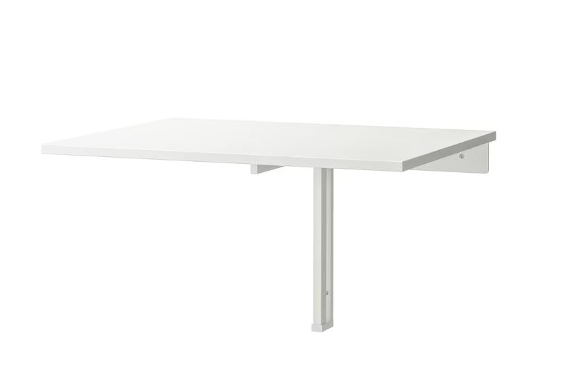 IKEA NORBERG Wall-Mounted Drop-Leaf Table, White, 74×60 cm