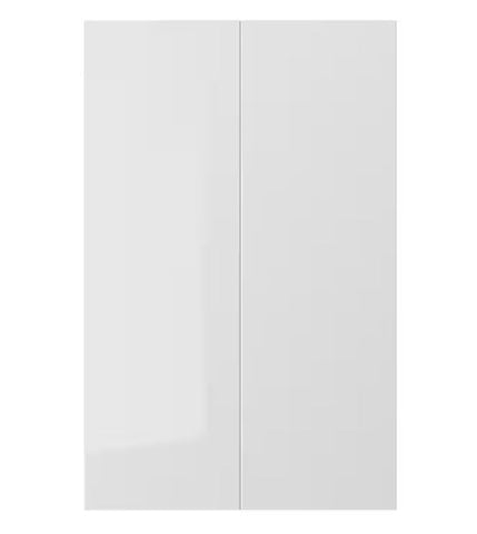 IKEA RINGHULT 2-p door for corner base cabinet set, high-gloss light grey, 25×80 cm