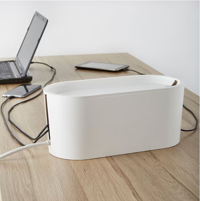 IKEA ROMMA Cable Management Box With Lid, White