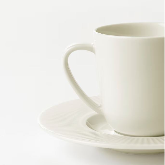 IKEA OFANTLIGT Espresso Cup and Saucer, White, 7 cl
