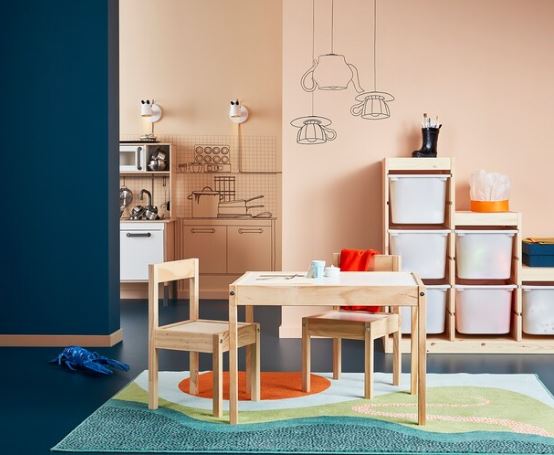 IKEA LATT Childrens Table With 2 Chairs White/Pine