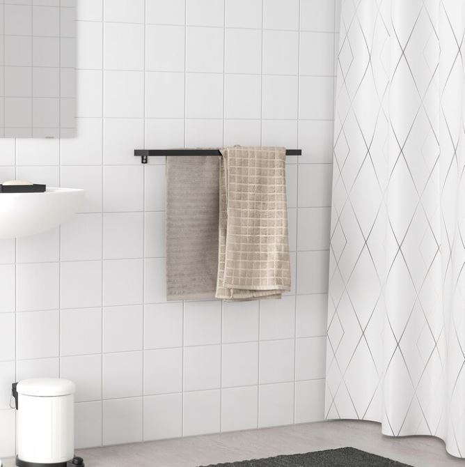 IKEA SKOGSVIKEN Towel Rail, 60cm- Black