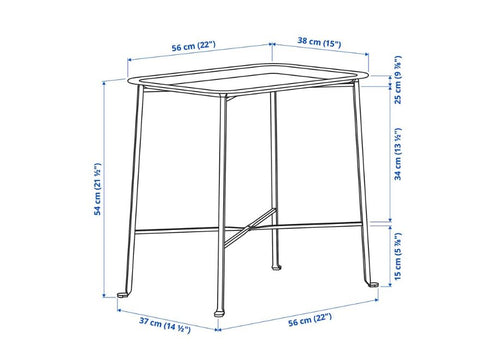 IKEA KUNGSHATT Tray table, in-outdoor, 56x36 cm - Removable Table Top, Perfect For Serving Drinks, Snacks, Perfect For Restraunt, Home, Outdoor, Lawn, Garden Dark Grey - Grey