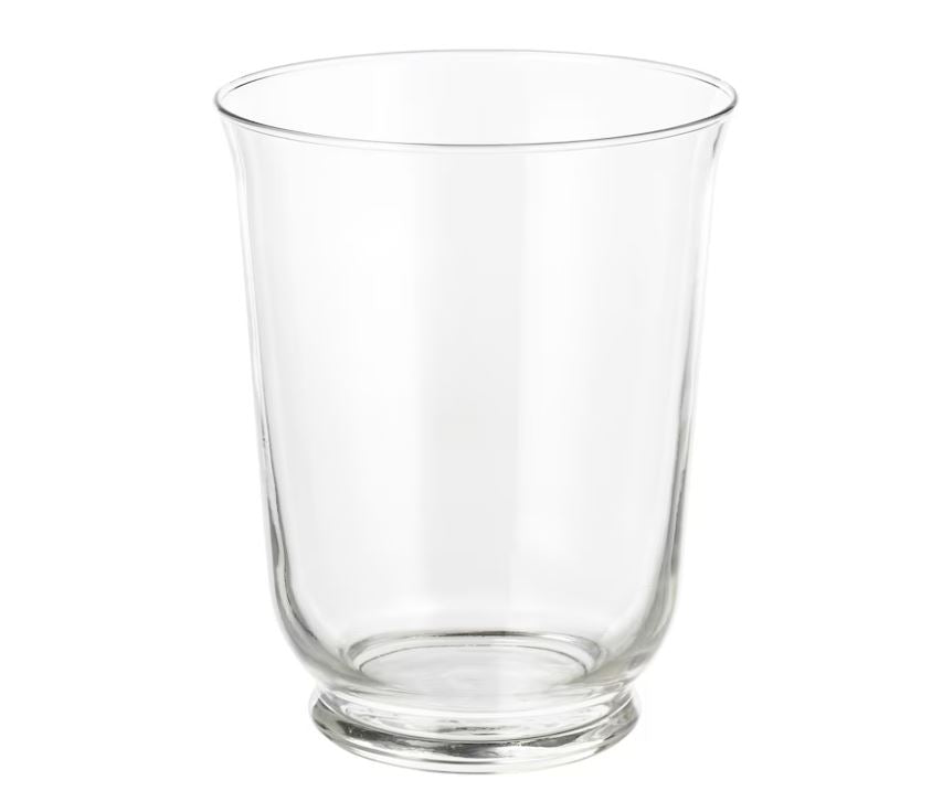IKEA POMP Vase / Lantern, Clear Glass, 18 cm