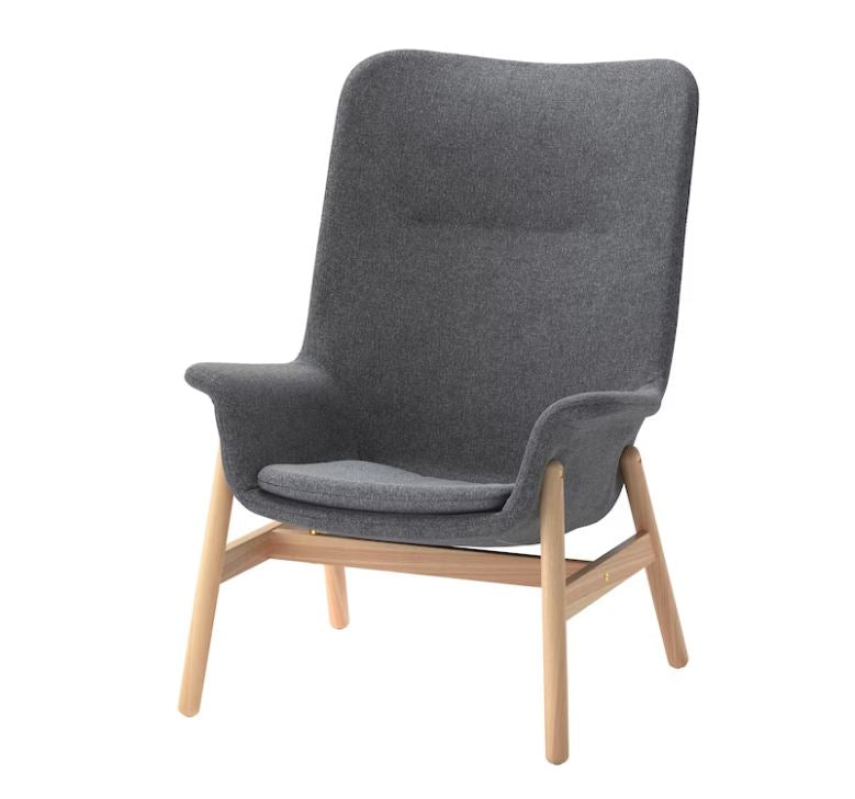 IKEA VEDBO High-Back Armchair, Gunnared Dark Grey