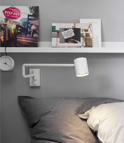 IKEA NYMÅNE Wall Lamp With Swing Arm, Wired-In, White