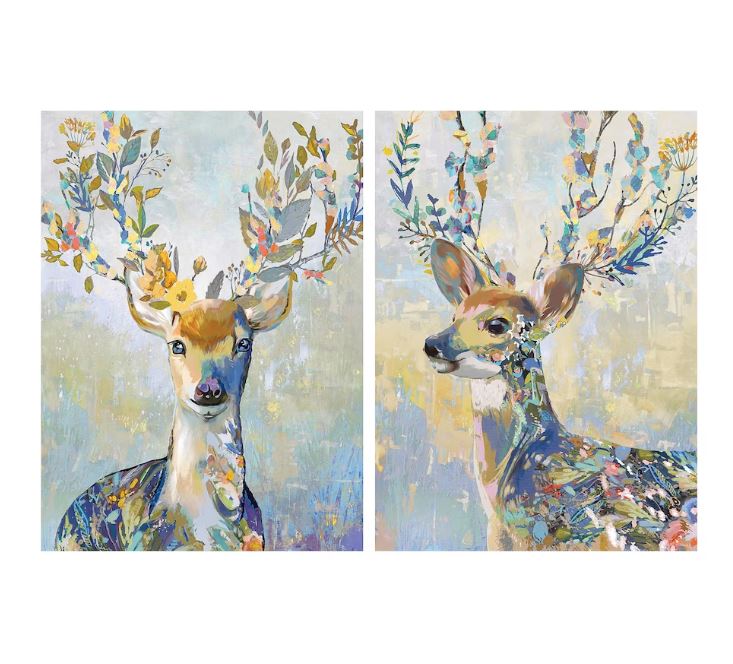 IKEA PJATTERYD Picture, Colourful Reindeer, 50×70 cm