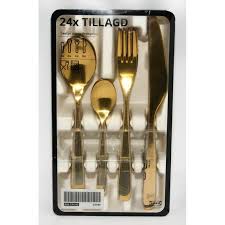 IKEA TILLAGD 24-piece cutlery set, brass-colour  FREE SHIPPING