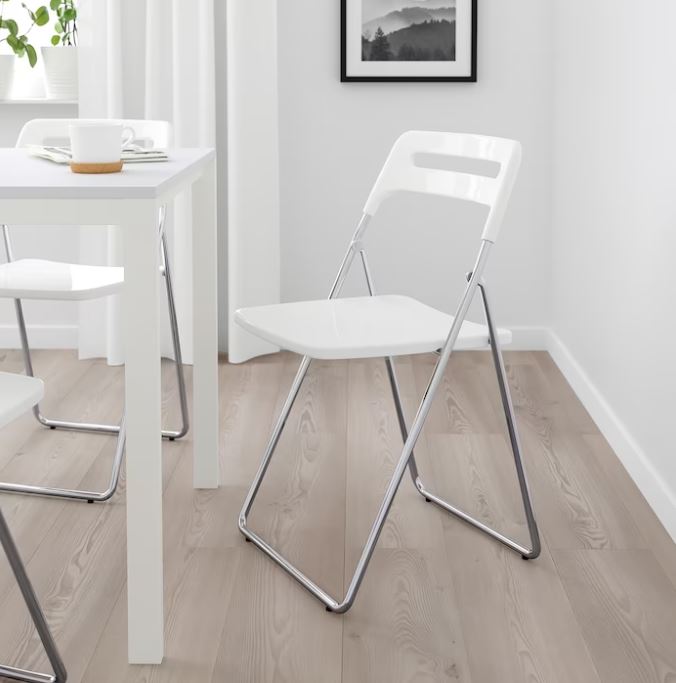 IKEA NISSE Folding Chair, Space-Saving Seating Solution for Home and Office