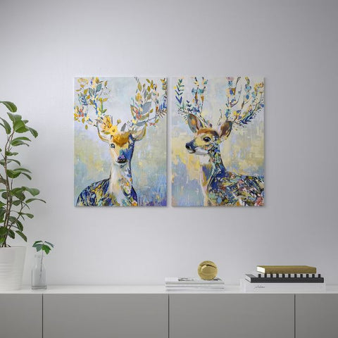 IKEA PJATTERYD Picture, Colourful Reindeer, 50×70 cm