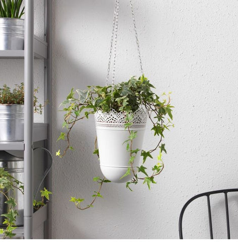 IKEA SKURAR Hanging Planter, in/outdoor Off-White, 12 cm