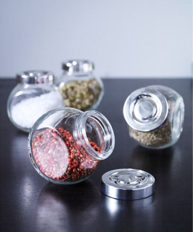IKEA RAJTAN Spice Jar, Glass -Aluminium -Colour 15 cl