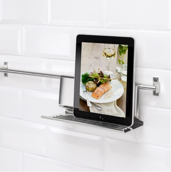 IKEA KUNGSFORS Tablet Stand, Stainless Steel, 26x12cm