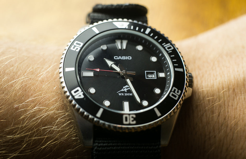 Casio Reverse Oreo Casio Men’s Black Analog Anti Reverse Bezel Watch FREE SHIPPING – Onepoint