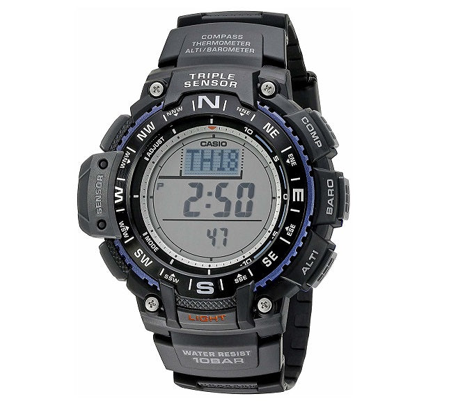 Casio Men’s SGW-1000-1ACR Triple Sensor Digital Display Quartz Black Watch