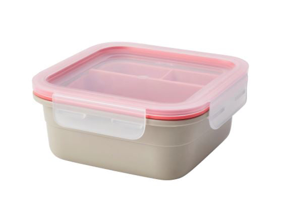 IKEA 365+ Lunch Box With Inserts, Plastic Lunch Box, Square/Beige Light Red 750 ml