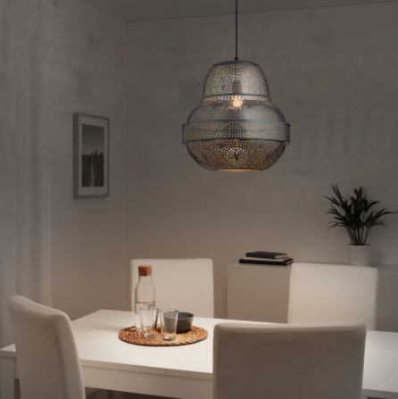 IKEA ASIGE Pendant Lamp, Hanging Lamp, Pendant Lighting, Ceiling Hanging Lamp, Pendant Lamp for Living Room, Silver-Colour