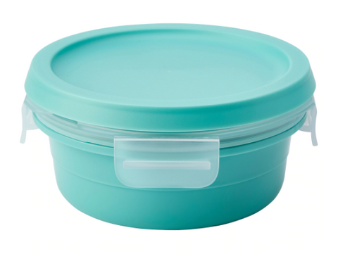 IKEA 365+ Lunch Box with Dry Food Compartment, Round Turquoise 450 ml