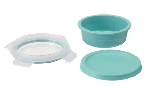 IKEA 365+ Lunch Box with Dry Food Compartment, Round Turquoise 450 ml