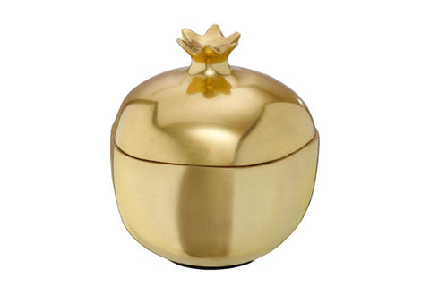 IKEA AROMATISK Decoration With Lid, Decoration Bowl With Lid Home Table Decoration, Serve Dry Fruits in Bowl, Decorative + Serving Gold-Colour-Pomegranate 6 cm