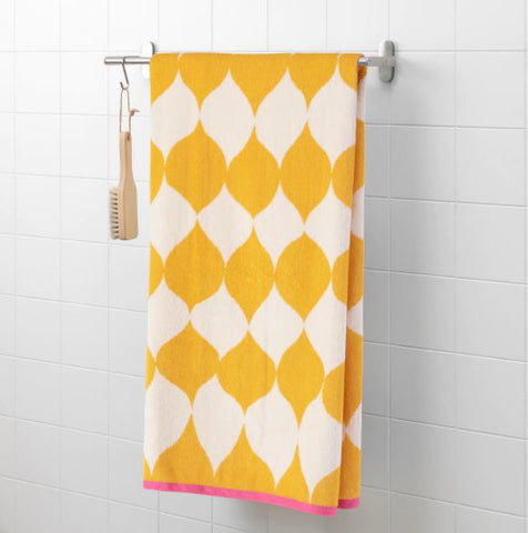 IKEA AROMATISK Bath Towel, Highly Absorbent Towel for Bath Fitness, Bathroom, Sports, Yoga, Travel Yellow 70x140 cm