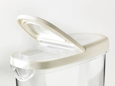 IKEA 365+ Dry Food Jar With Lid, Plastic Food Storage Jars for Kitchen & Household Storage of Dry Goods, Nuts, Cookie and more Transparent - White 1.3 L
