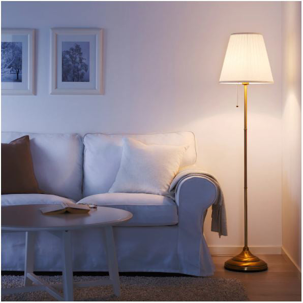 IKEA ARSTID Floor Lamp, Brass-White