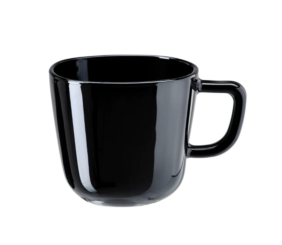 IKEA BACKIG Mug, Tea Mug, Coffee Mug, Heat Resistant Glass, Mug 37 cl Black