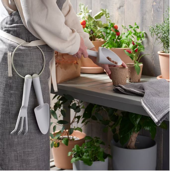 IKEA GRASMARO 3-Piece Gardening Set, Gardening Tools, In/Outdoor Light Grey/Light Green