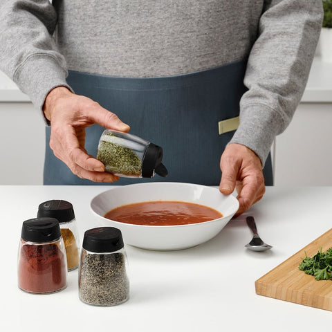IKEA 365+ IHARDIG Spice jar, Premium Quality For Spice Storage And Daily Kitchen Use, Glass,Black, 15 cl