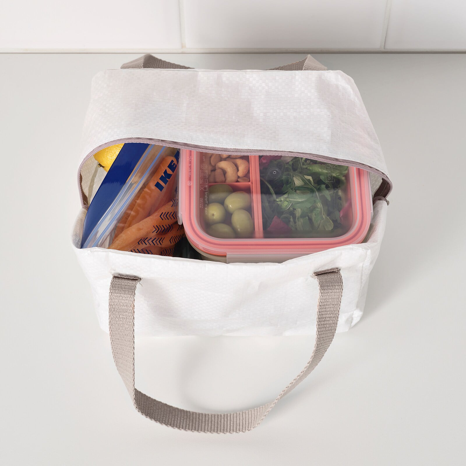 IKEA 365+ Lunch Bag, White/Beige 22x17x16 cm