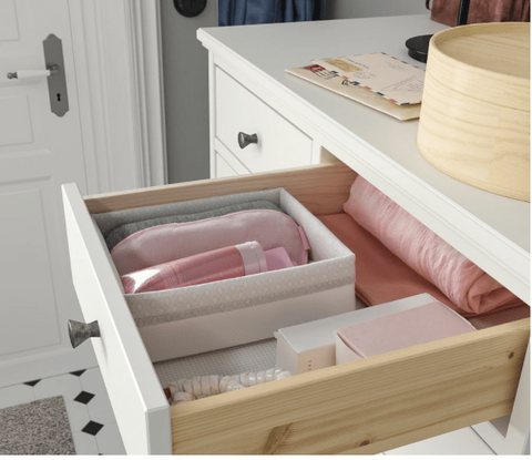IKEA BAXNA Organiser,  Storage Organiser For Drawers Grey - White 17x20x6 cm