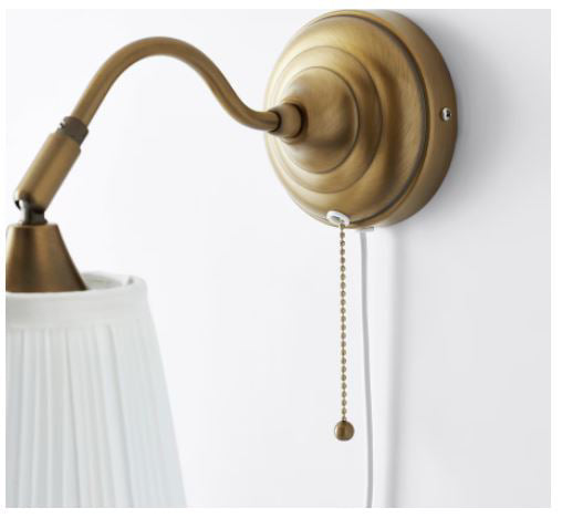 IKEA ARSTID Wall lamp, Brass/white