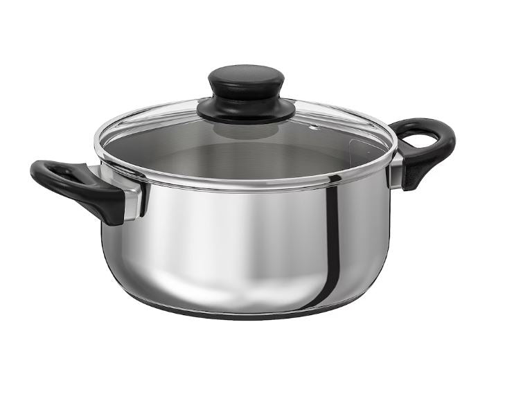 IKEA ANNONS Pot With Lid, Glass - Stainless Steel 2.8 L