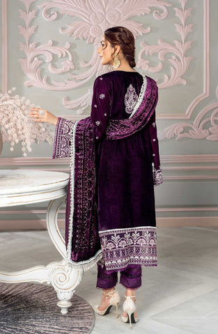 Makhmal Festive Collection Unstitched Velvet 3Pc Suit - JASPER