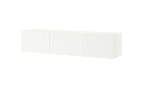 IKEA BESTA TV bench with doors, white, Lappviken white, 180x42x38 cm