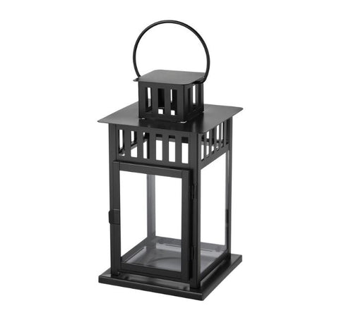IKEA BORRBY Lantern for Block Candle, in/outdoor Black, 28 cm