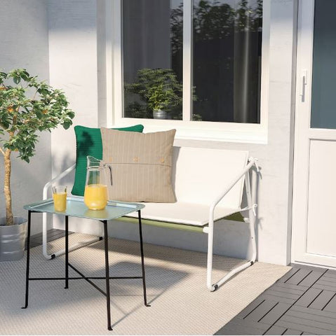 IKEA INGMARSO 2-Seat Sofa, In/Outdoor, White Green/Beige 118x69x69 cm