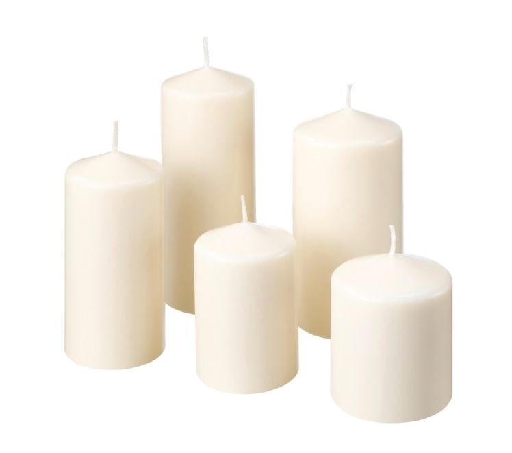 IKEA FENOMEN Unscented Block Candle, set of 5, Natural