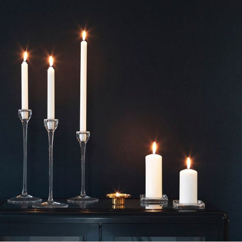IKEA GLASIG Candle Dish, Clear Glass, 10×10 cm