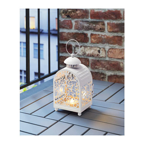 IKEA GOTTGÖRA Lantern for Candle in Metal Cup, in/outdoor White, 26 cm