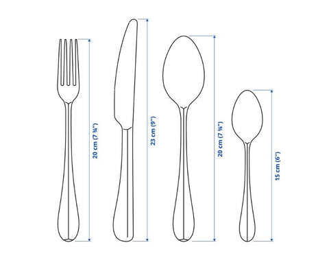 IKEA GAMMAN 24-piece Cutlery Set, Stainless Steel