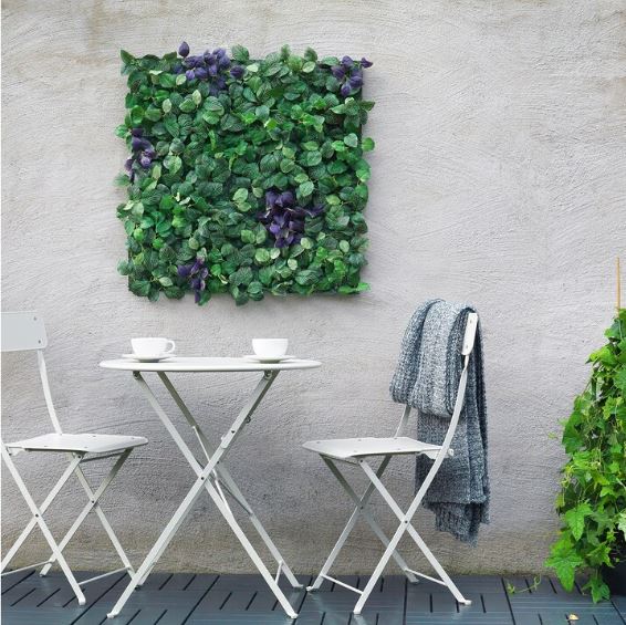 IKEA FEJKA Artificial plant, wall mounted, in/outdoor green/lilac, 26×26 cm