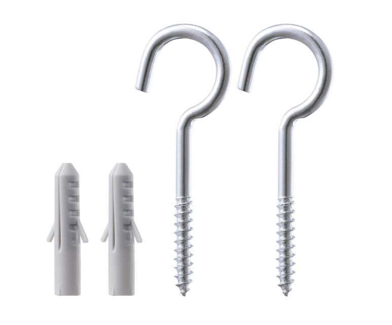 IKEA FIXA 4-Piece Screw Hook and Plug Set, DIY Tool Set , Silver-Colour