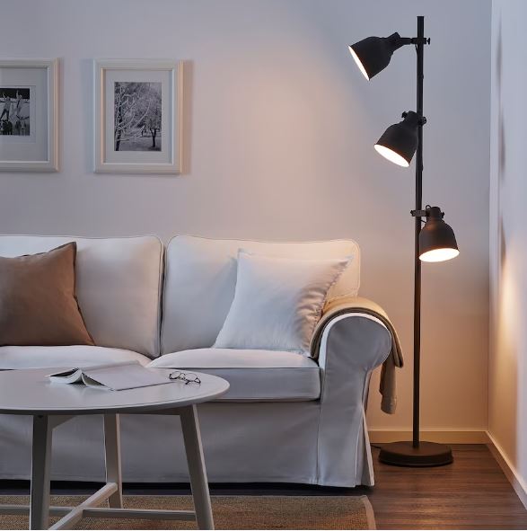 IKEA HEKTAR Floor Lamp With 3-spot, Dark Grey