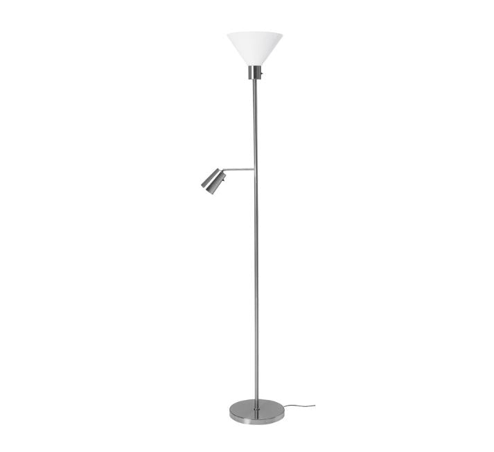 IKEA FLUGBO Floor Uplighter - Reading Lamp, Nickel-Plated