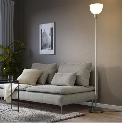 IKEA HEKTOGRAM Floor Uplighter, Silver-Colour-White