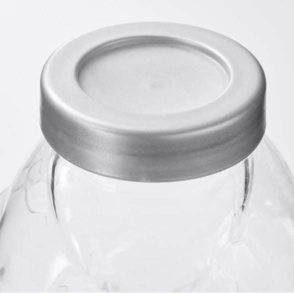 IKEA FÖRVAR Jar With Lid, Glass / Aluminium - Colour 1.8 L