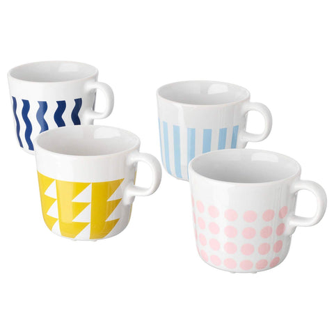 IKEA FRAMKALLA Mug, Mixed Patterns, 21 cl