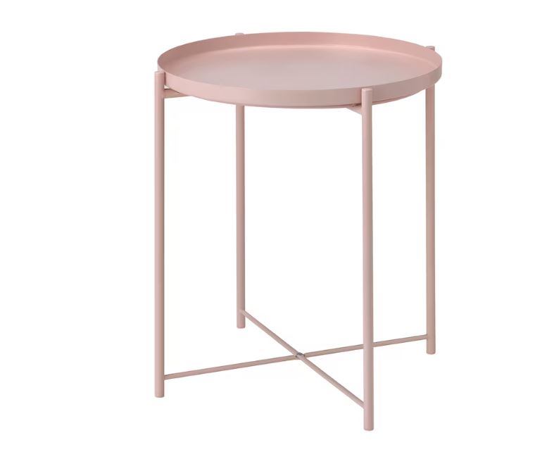 IKEA GLADOM Tray Table, Pale Pink, 45x53 cm